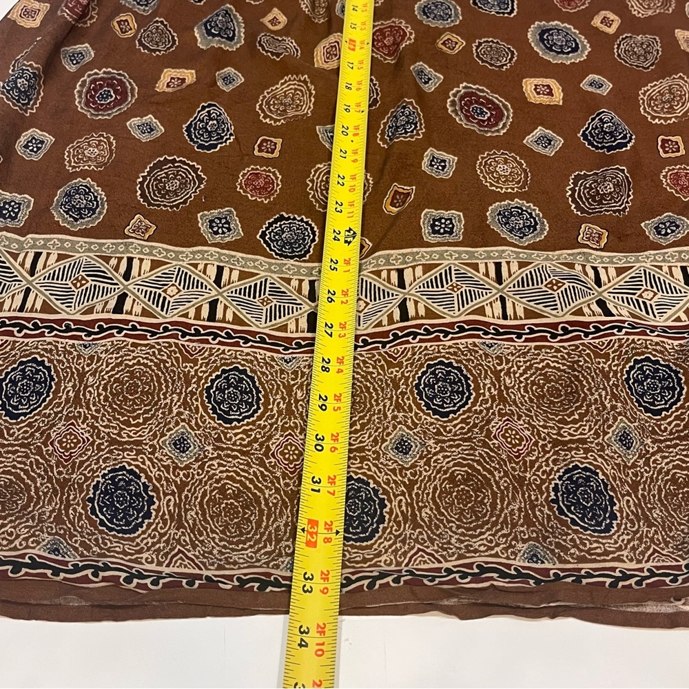 Vintage Brown Abstract Bohemian Print Maxi Ankle Length Skirt SAG Harbor Medium - Picture 14 of 14